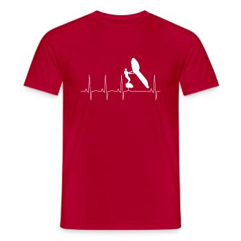 Wingfoil Puls Frequenz - Männer T-Shirt - Rot - Vorne - AI Model Male 178 dark (178cm)