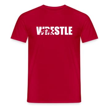 Wrestle - T-shirt homme - rouge - Devant - AI Model Male 178 dark (178cm)