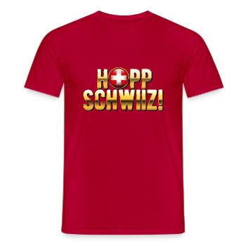 Hopp Schwiiz - Männer T-Shirt - Rot - Vorne - AI Model Male 178 dark (178cm)