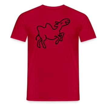 Kamel hat Spaß - line - Männer T-Shirt - Rot - Vorne - AI Model Male 178 dark (178cm)
