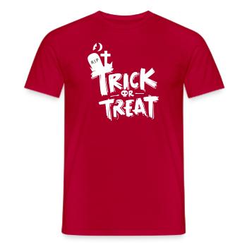 Tricks or treat (W) - T-shirt homme - rouge - Devant - AI Model Male 178 dark (178cm)