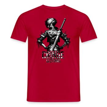 Noir Polygon Cyberpunk Rebel - Männer T-Shirt - Rot - Vorne - AI Model Male 178 dark (178cm)