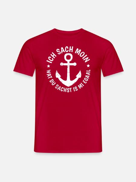 Ich sach Moin, o których wiesz, że mi egaal (vintage) - Mænd T-shirt - rød