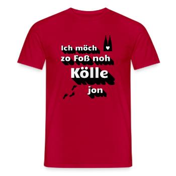 Cologne Kölner Veedel Kölsch Kölner Dom Kölle Lustig - T-shirt homme - rouge - Devant - AI Model Male 178 dark (178cm)