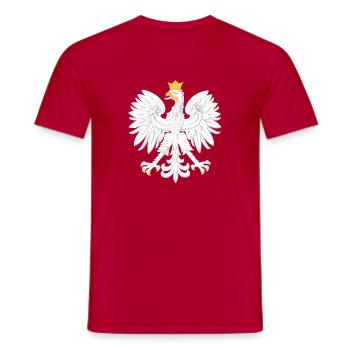 Poland flag flag coat of arms eagle - Men's T-Shirt - red - Front - AI Model Male 178 dark (178cm)