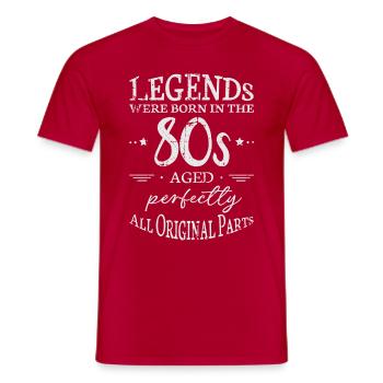 Legends of the 80s sayings motif gift - Men's T-Shirt - red - Front - AI Model Male 178 dark (178cm)