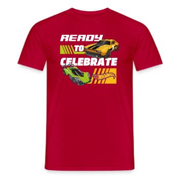 Hot Wheels Design Anniversaire Prêt À Célébrer - T-shirt homme - rouge - Devant - AI Model Male 178 dark (178cm)