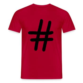 Hashtag - T-shirt homme - rouge - Devant - AI Model Male 178 dark (178cm)