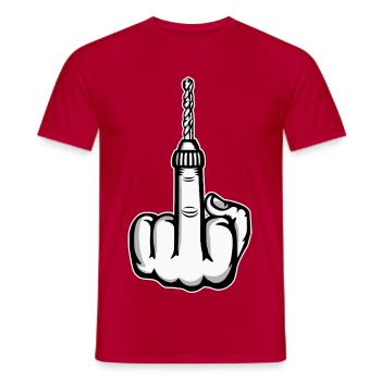Mittelfinger Stinkefinger Bohmaschine Design - Männer T-Shirt - Rot - Vorne - AI Model Male 178 dark (178cm)