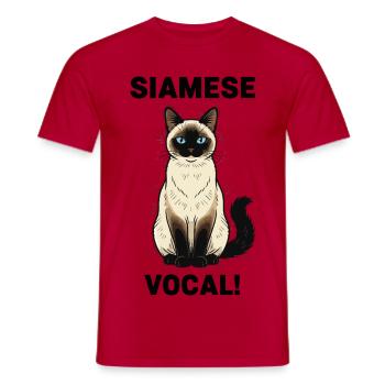 Siamese Vocal Cat Blue Eyes Feline - Men's T-Shirt - red - Front - AI Model Male 178 dark (178cm)