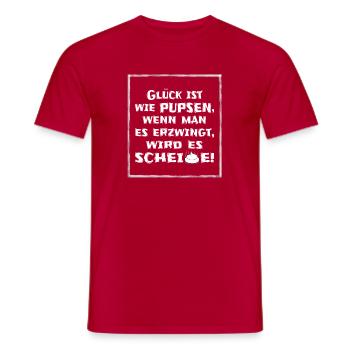 Pupsen Glück Glücksbringer Furzen lustiger Spruch - Männer T-Shirt - Rot - Vorne - AI Model Male 178 dark (178cm)