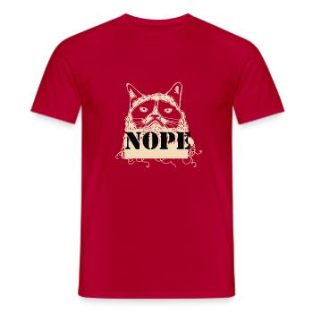 NOPE - Männer T-Shirt - Rot - Vorne - AI Model Male 178 dark (178cm)