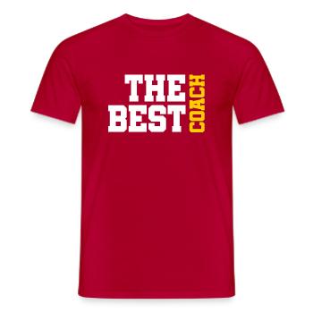 The best coach - Men's T-Shirt - red - Front - AI Model Male 178 dark (178cm)