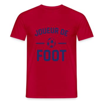Joueur de foot humour football cadeau footballeur - T-shirt homme - rouge - Devant - AI Model Male 178 dark (178cm)