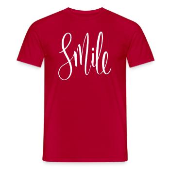 Smile - Männer T-Shirt - Rot - Vorne - AI Model Male 178 dark (178cm)