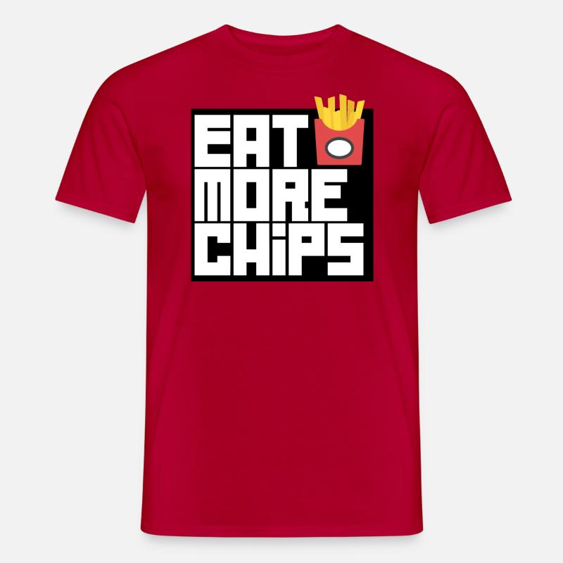 Essen Sie mehr Chips - Männer T-Shirt - Rot