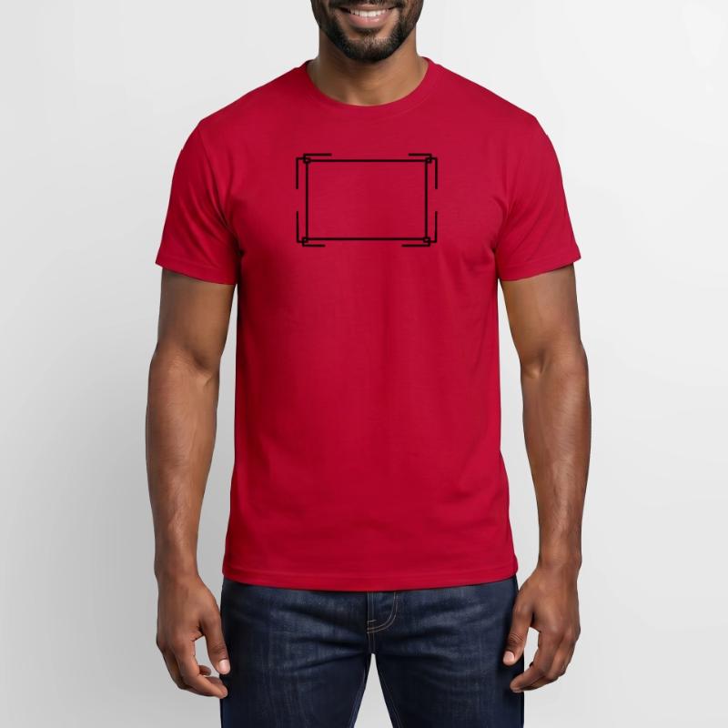 Rectangular frame in black basic text Men’s T-shirt