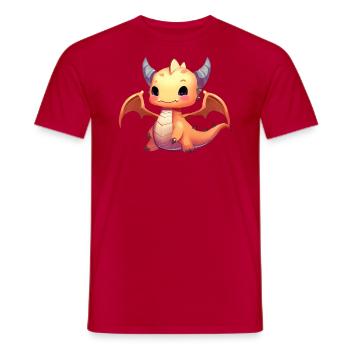 Dragon d’entraînement - T-shirt homme - rouge - Devant - AI Model Male 178 dark (178cm)