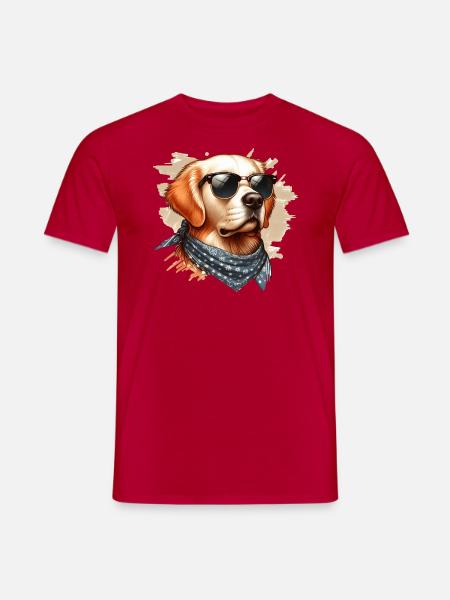 Golden Retriver Splash Art - Men's T-Shirt - red