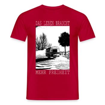 Mehr Freiheit: Caravan  Camping - Männer T-Shirt - Rot - Vorne - AI Model Male 178 dark (178cm)