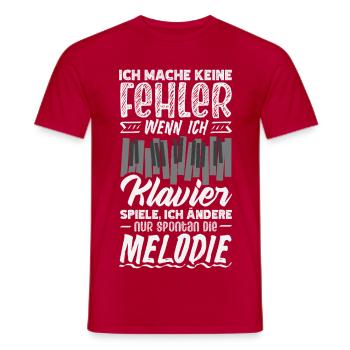 Piano Klavier Musiker Geschenk Geschenkidee - Männer T-Shirt - Rot - Vorne - AI Model Male 178 dark (178cm)