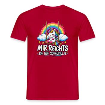 Mir reicht’s – Ich geh schaukeln - Männer T-Shirt - Rot - Vorne - AI Model Male 178 dark (178cm)