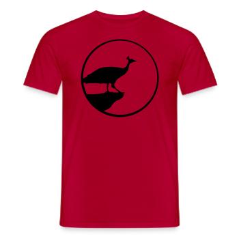 klippe mond rund kreis nacht abend sonne vogel sil - Männer T-Shirt - Rot - Vorne - AI Model Male 178 dark (178cm)