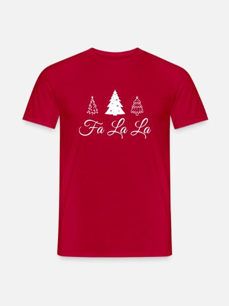 Christmas Trees Fa la la - Men's T-Shirt - red