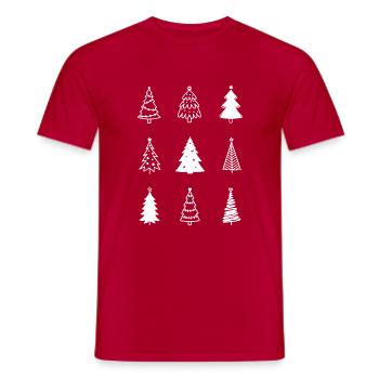 Christmas Trees - Men's T-Shirt - red - Front - AI Model Male 178 dark (178cm)