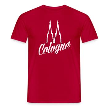 Cathédrale de Cologne - Cologne blanc - T-shirt homme - rouge - Devant - AI Model Male 178 dark (178cm)