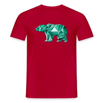 Geometric Bear Christmas Bear - Men's T-Shirt - red - Front - AI Model Male 178 dark (178cm)
