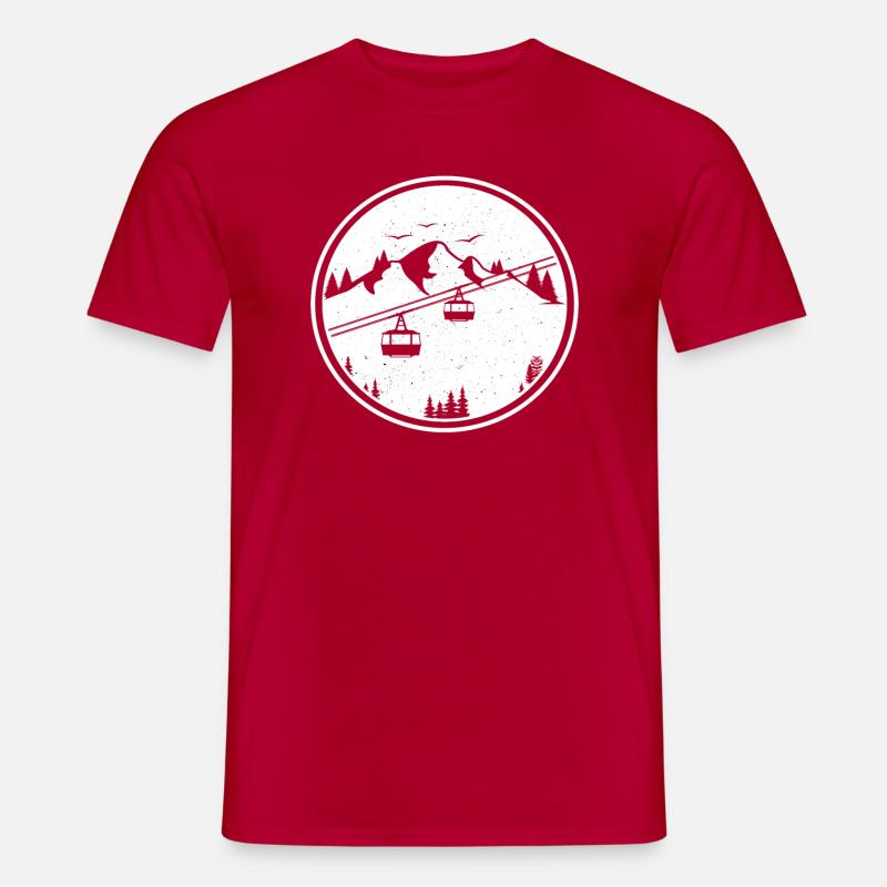 Seilbahn Bergbahn Kabelbahn - Männer T-Shirt - Rot