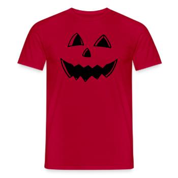 Halloween Kürbis Jack O Laterne Gesicht Lustig - Männer T-Shirt - Rot - Vorne - AI Model Male 178 dark (178cm)