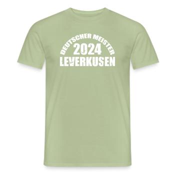 Deutscher Meister 2024 Leverkusen - Männer T-Shirt - Sage - Vorne - AI Model Male 178 light (178cm)