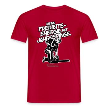 Holzfäller Freiheitsenergie hat Jahresringe - Männer T-Shirt - Rot - Vorne - AI Model Male 178 dark (178cm)