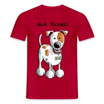 Der Jack Russell - Männer T-Shirt - Rot - Vorne - AI Model Male 178 dark (178cm)