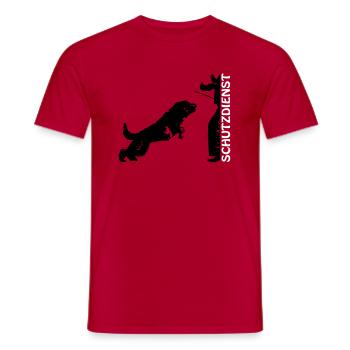 Schutzdienst mit Bouvier - Männer T-Shirt - Rot - Vorne - AI Model Male 178 dark (178cm)
