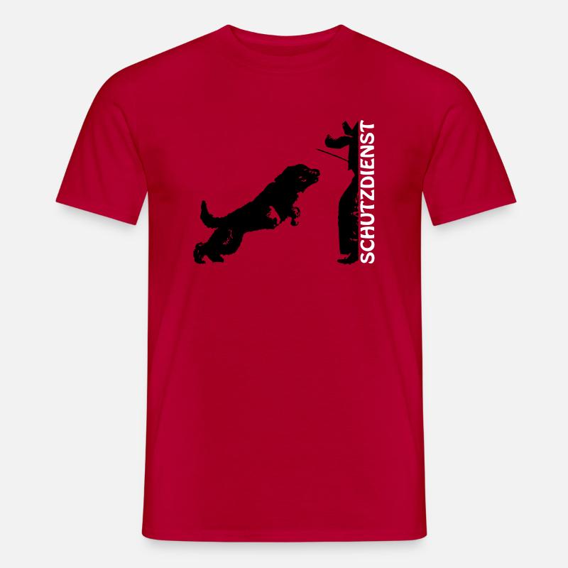 Schutzdienst mit Bouvier - Männer T-Shirt - Rot