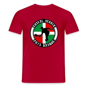 pelote basque 05 - T-shirt homme - rouge - Devant - AI Model Male 178 dark (178cm)