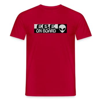 EBE ON BOARD - Men's T-Shirt - red - Front - AI Model Male 178 dark (178cm)