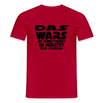 das wars er heiratet wir feiern - Männer T-Shirt - Rot - Vorne - AI Model Male 178 dark (178cm)