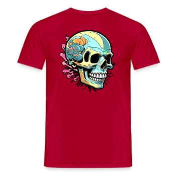 Crâne coloré - T-shirt homme - rouge - Devant - AI Model Male 178 dark (178cm)