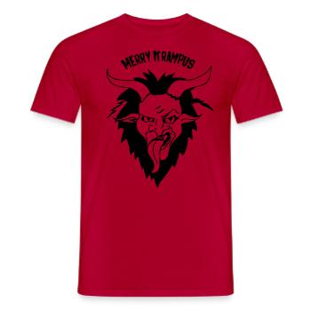 Merry Krampus Nikolaus - Men's T-Shirt - red - Front - AI Model Male 178 dark (178cm)