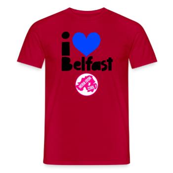 Belfast - Men's T-Shirt - red - Front - AI Model Male 178 dark (178cm)