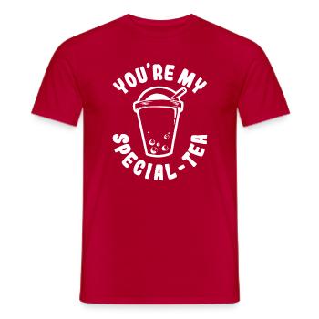 Bubble Tea Special Tea - Men's T-Shirt - red - Front - AI Model Male 178 dark (178cm)