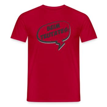 Beim Teutates - Männer T-Shirt - Rot - Vorne - AI Model Male 178 dark (178cm)