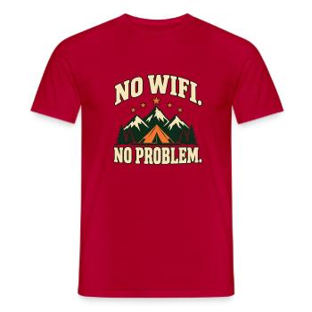 No WiFi. No Problem. – Retro-Campingmotiv - Männer T-Shirt - Rot - Vorne - AI Model Male 178 dark (178cm)