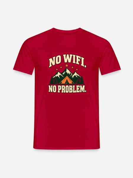No WiFi. No Problem. – Retro-Campingmotiv - Männer T-Shirt - Rot
