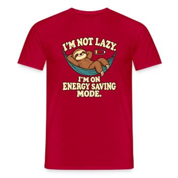 Ich bin nicht faul: Energiesparmodus - Männer T-Shirt - Rot - Vorne - AI Model Male 178 dark (178cm)