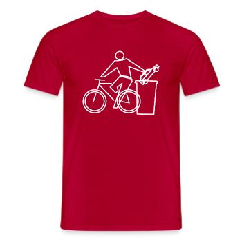 Vélo au lieu de voiture pour le climat - T-shirt homme - rouge - Devant - AI Model Male 178 dark (178cm)